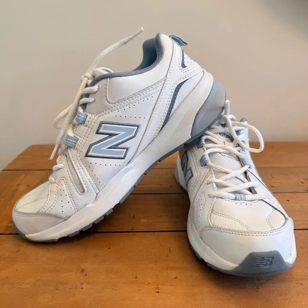 New Balance 608v5 Women's Casual Comfort Cross Trainer - White/Light Blue SZ 9.5